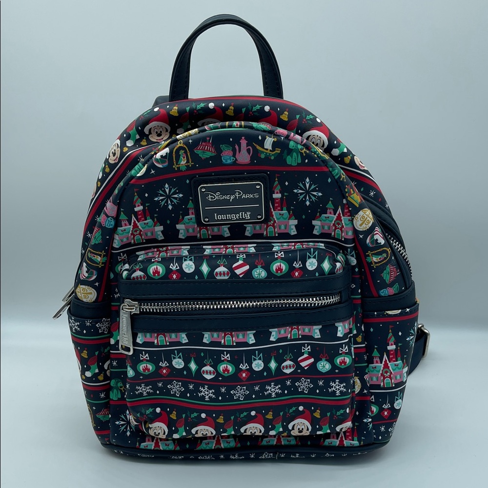 Loungefly Disney Parks Festive Backpack - Black and Multicolor